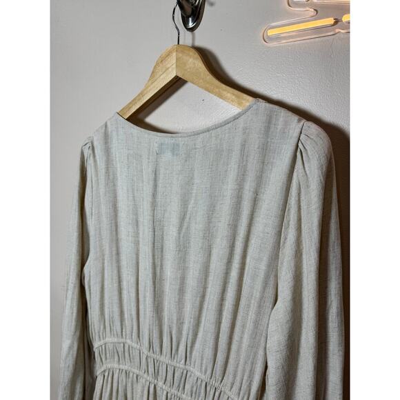 Lost + Wander Square Neck Milk Maid Puff Sleeve Maxi Dress Cottage Boho Cream L - Picture 6 of 10